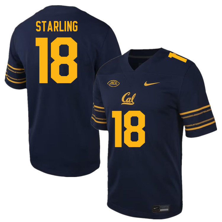 California Golden Bears #18 Mason Starling ACC Conference College Football Jerseys Stitched Sale-Navy